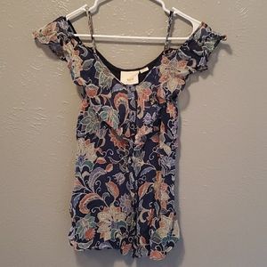 Cute colorful off the shoulder shirt